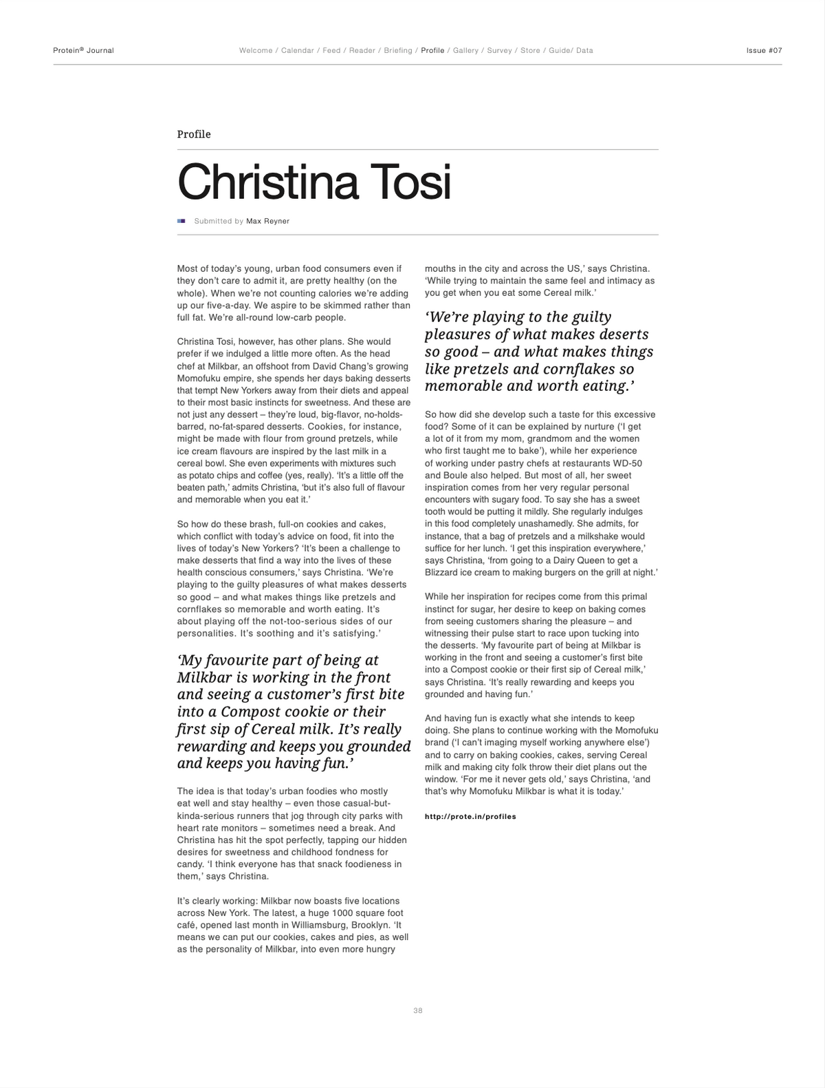 PROTEIN JOURNAL #7