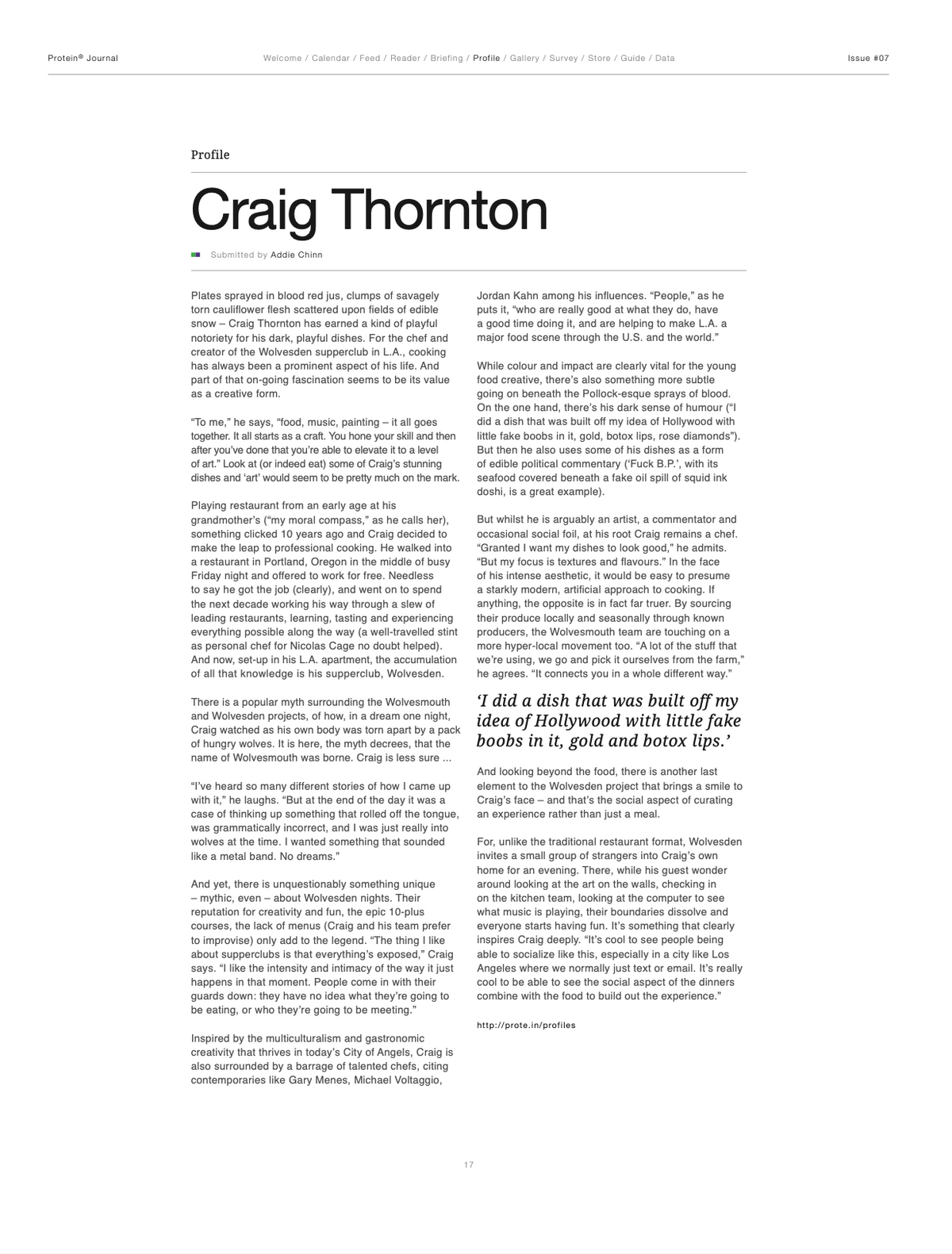 PROTEIN JOURNAL #7