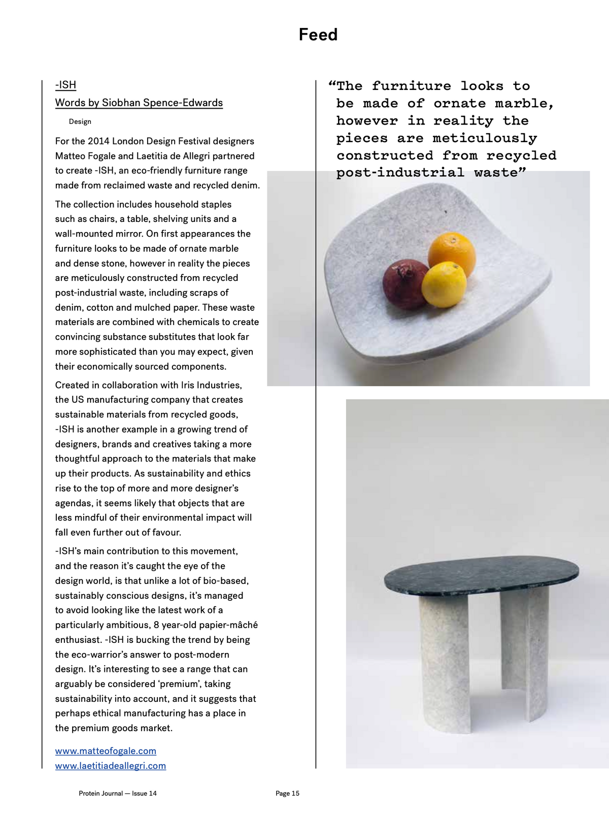 PROTEIN JOURNAL #14 [TELFAR]